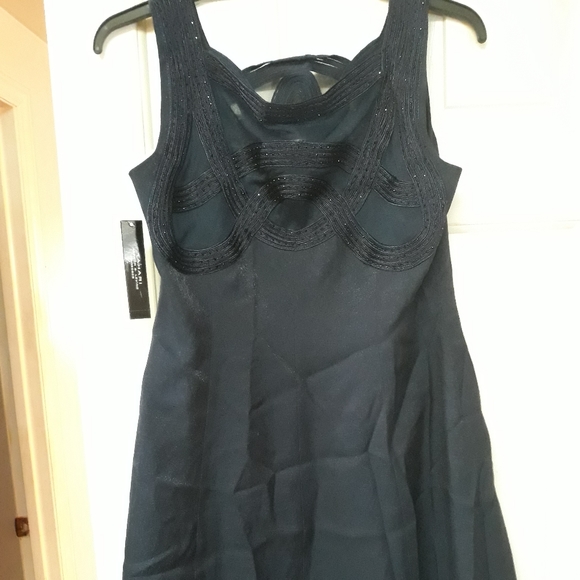 Tahari Dresses & Skirts - Tahari navy blue dress 12 beautiful ribbon wave beachy beach bust details